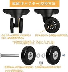 ダブルキャスター交換用スーツケース用セット 8個 50mm